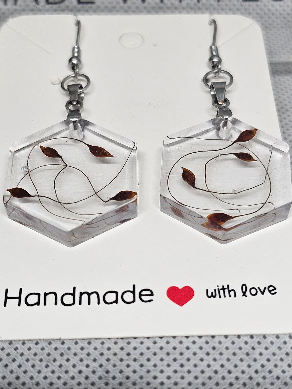 EPOXY EARRINGS - HEXAGON
