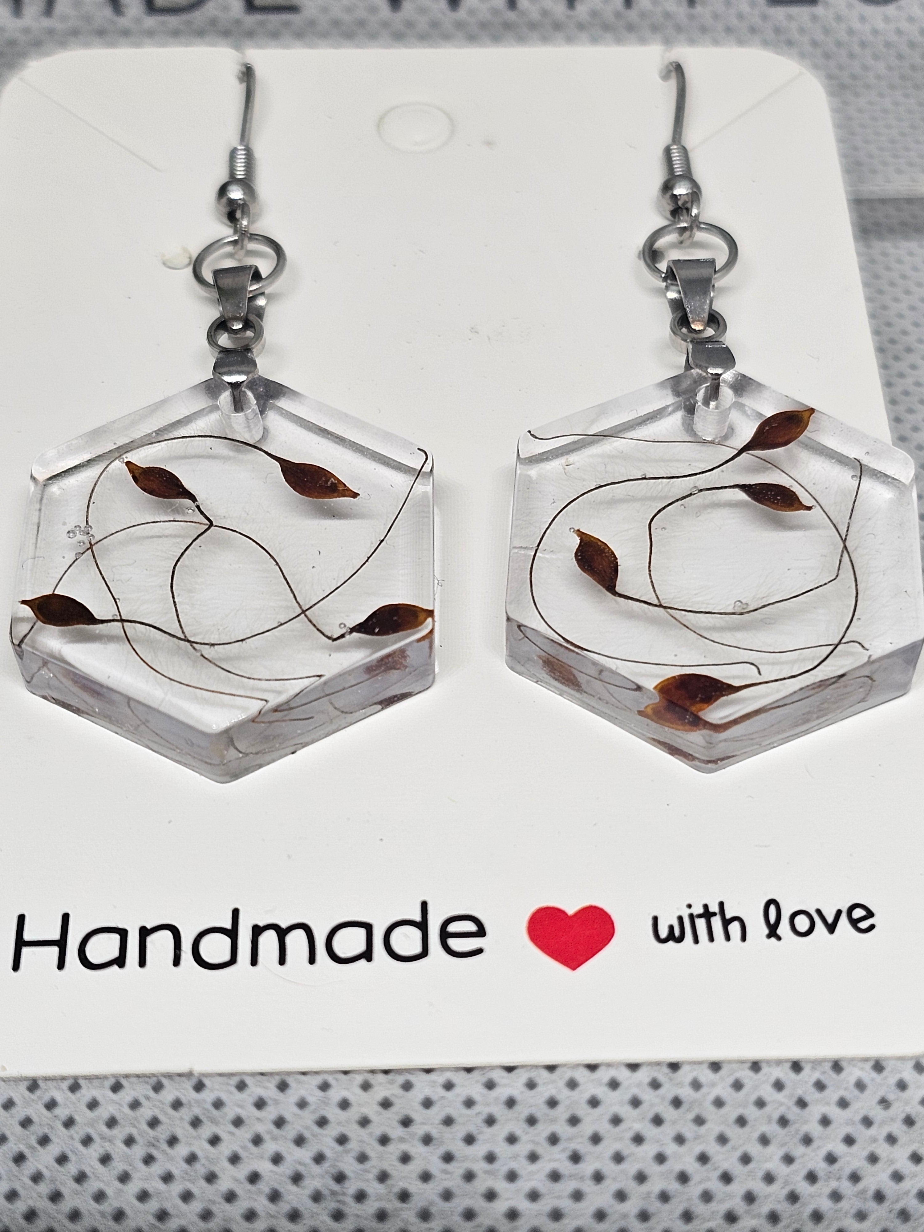 EPOXY EARRINGS - HEXAGON