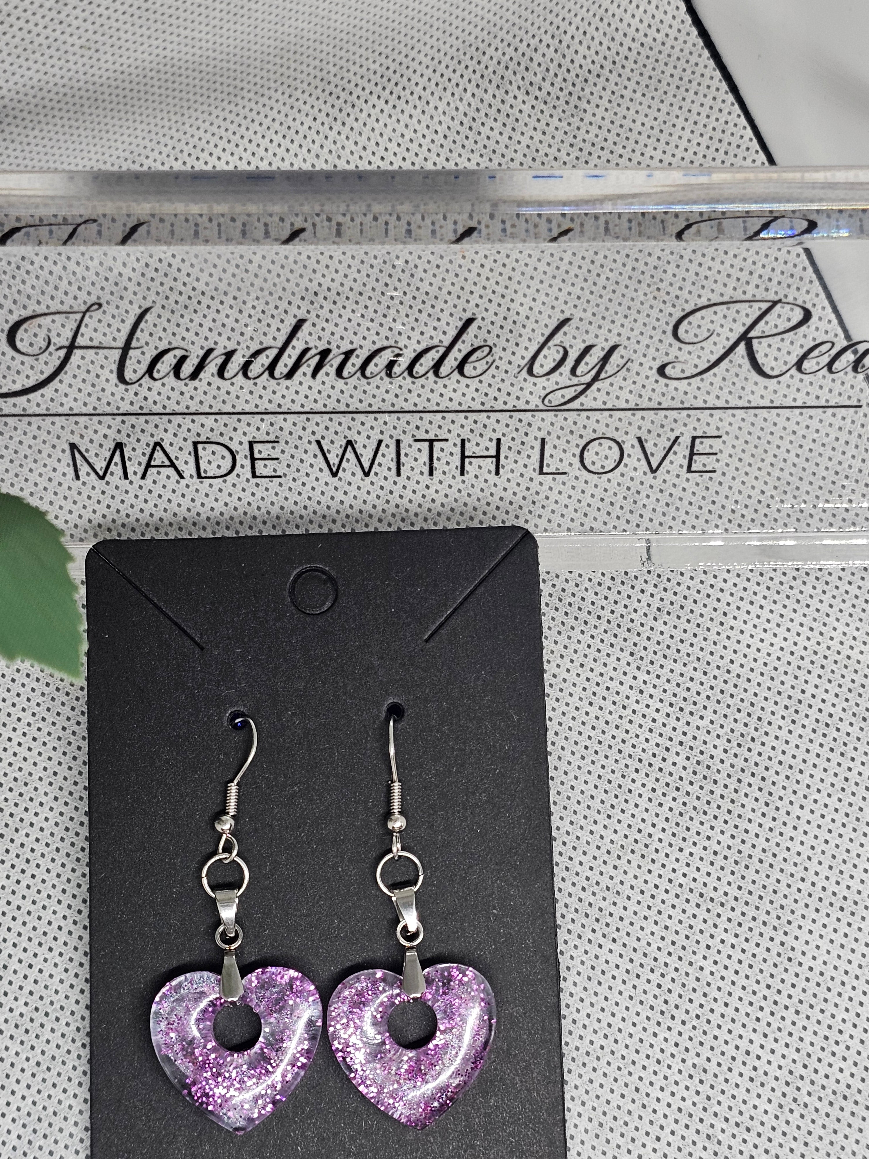 EPOXY EARRINGS - VELVET HEARTS