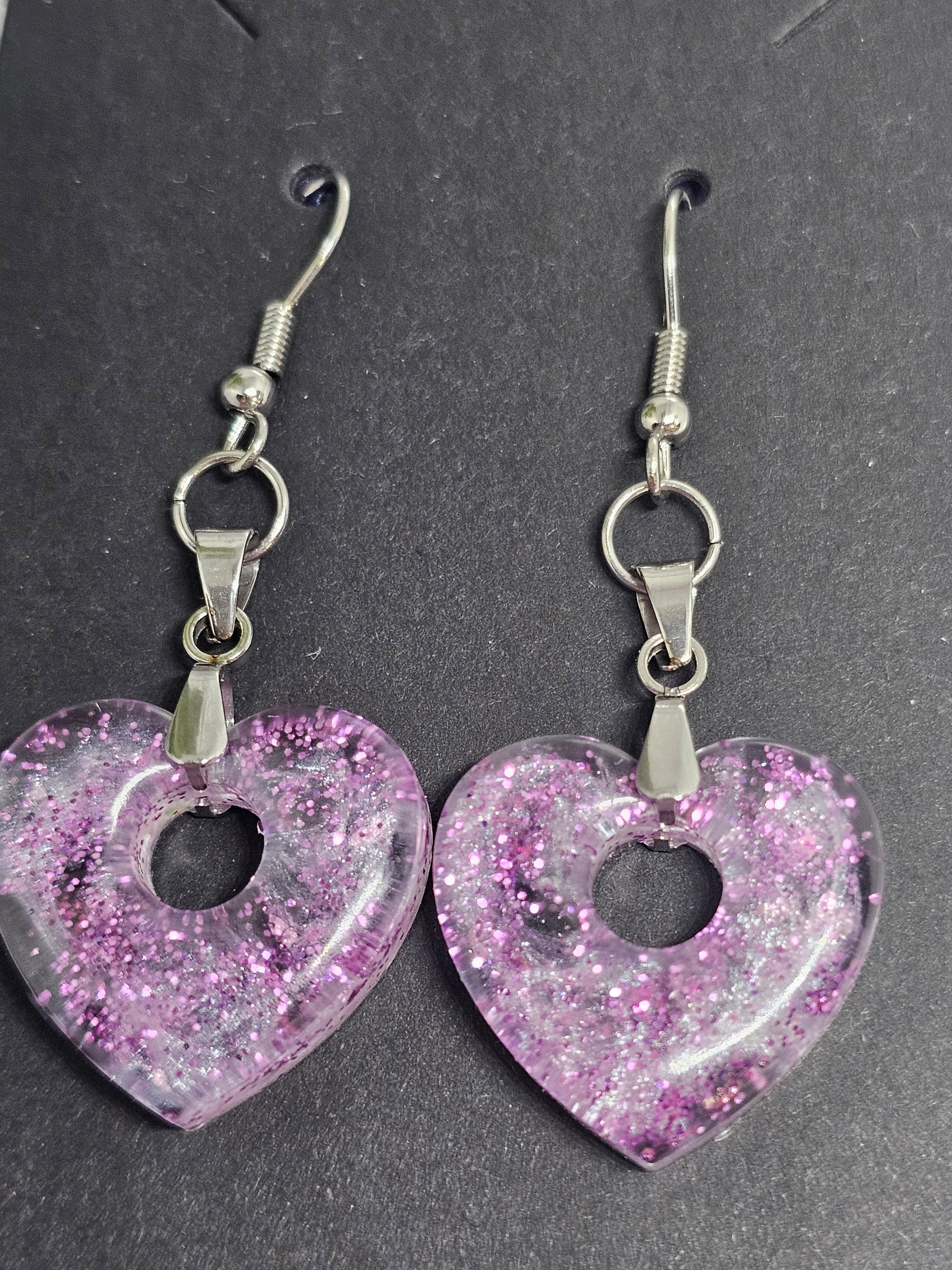 EPOXY EARRINGS - VELVET HEARTS