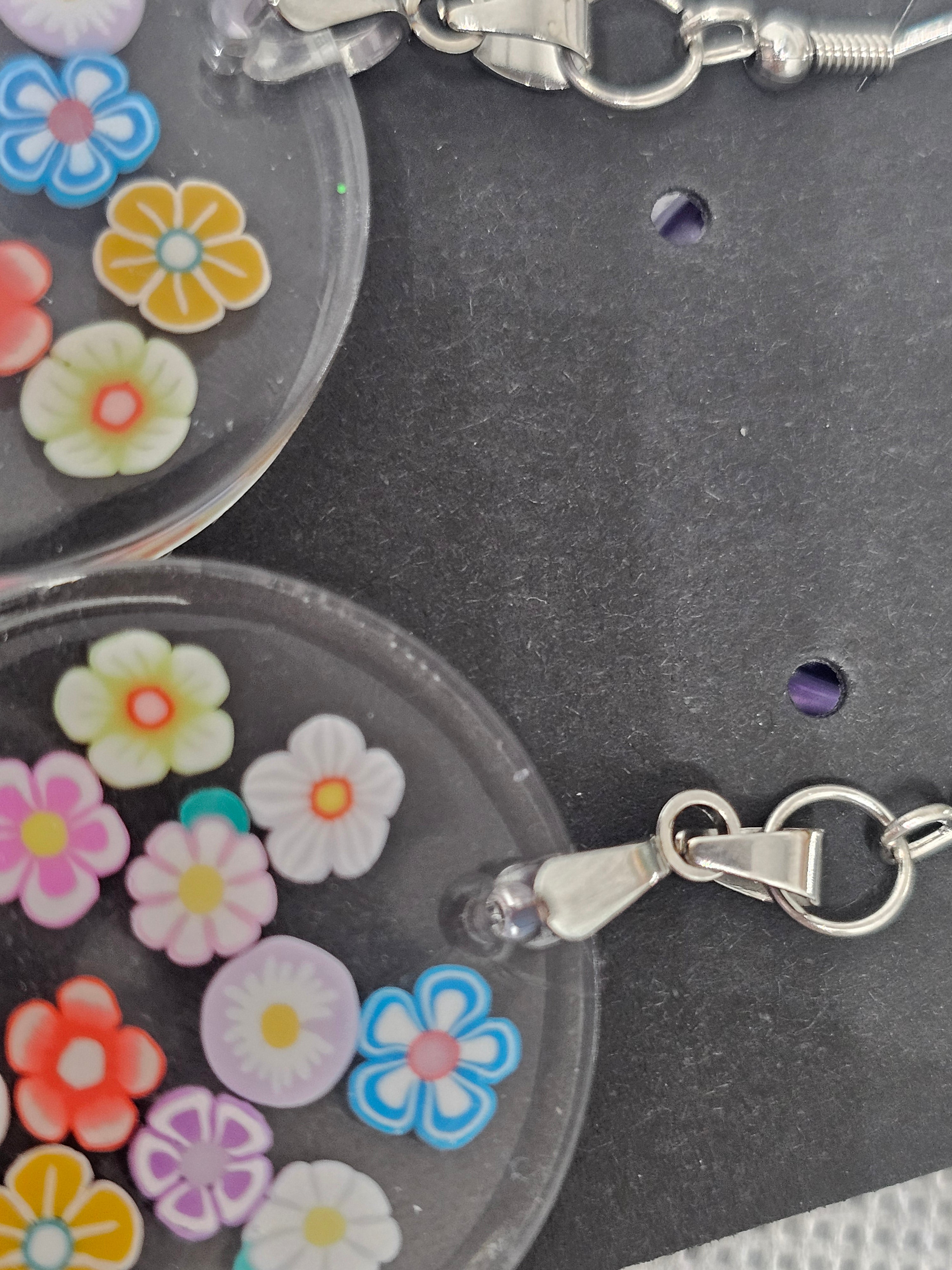 EPOXY EARRINGS - COLORFUL FLOWERS
