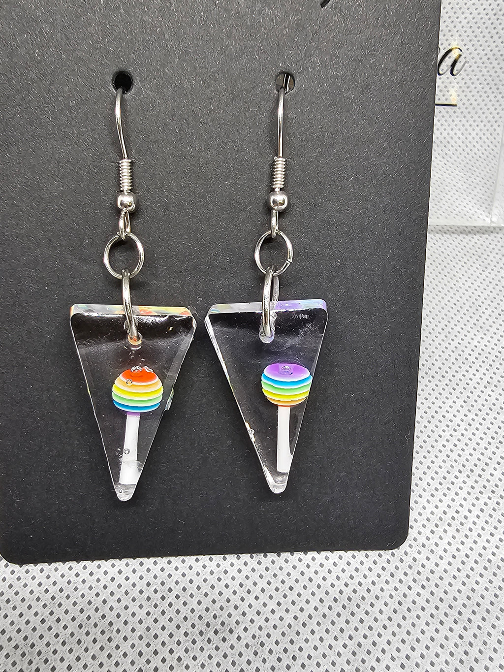 EPOXY EARRINGS - RAINBOW LOLLIPOP
