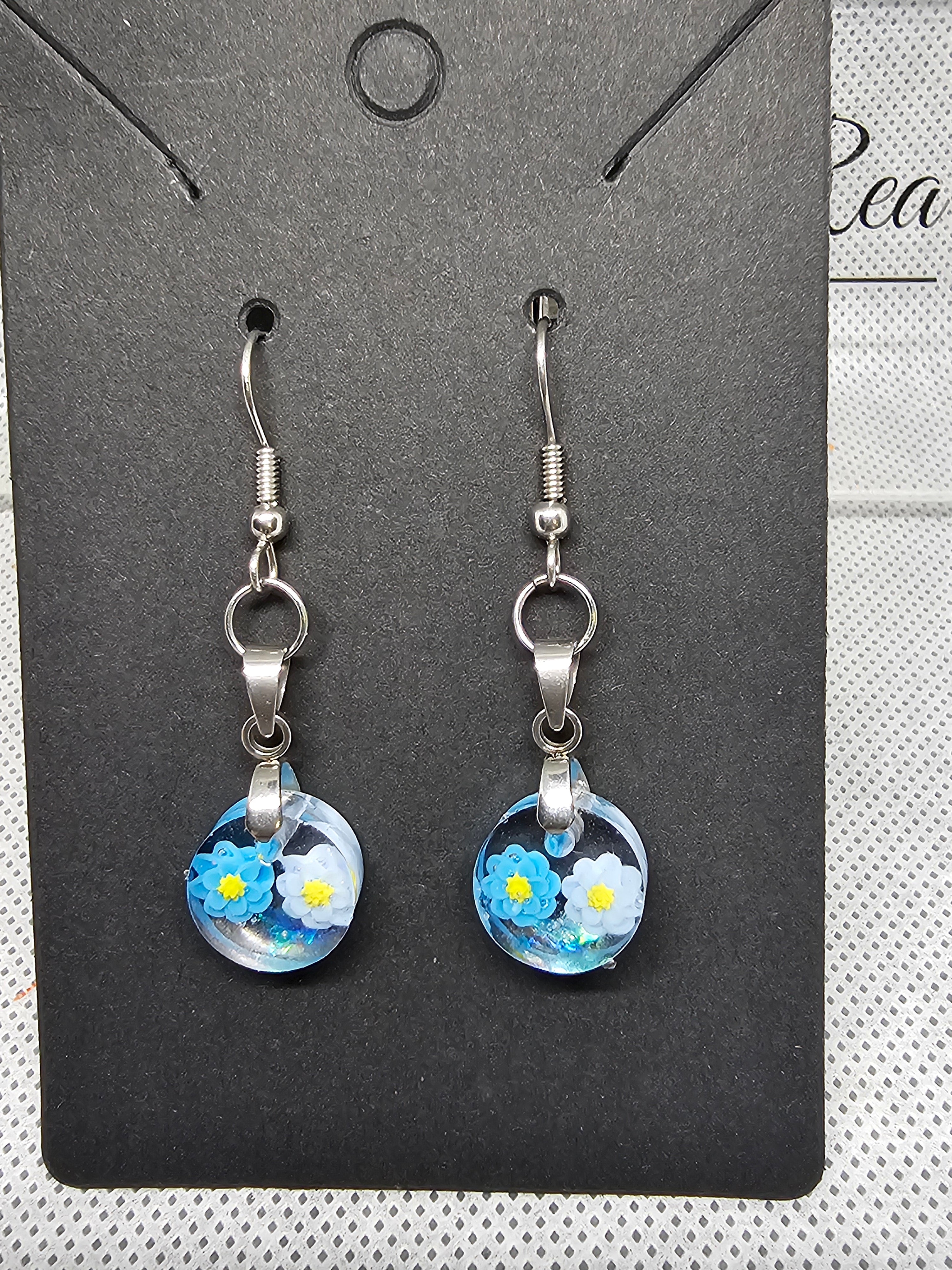 Epoxy Earrings - Blossoms