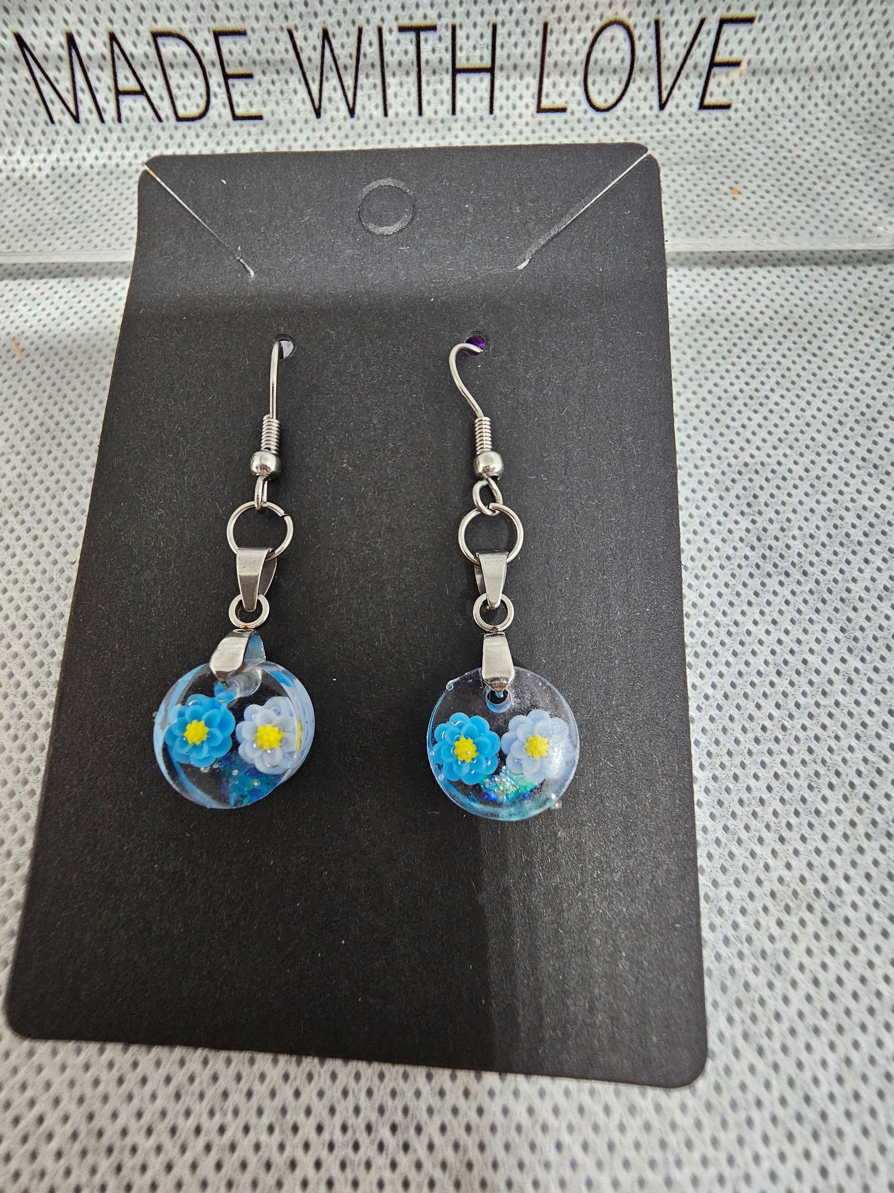 Epoxy Earrings - Blossoms