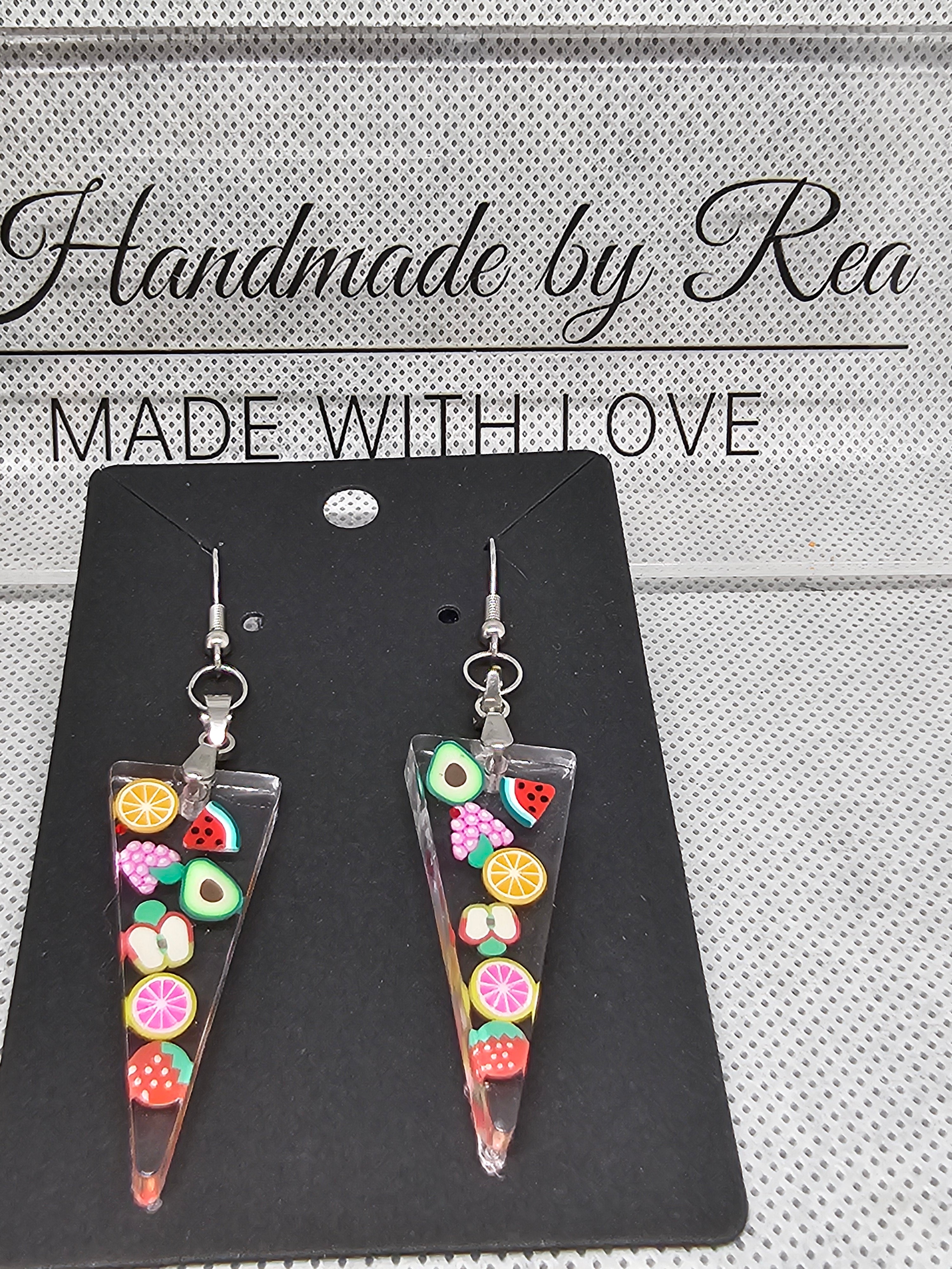 Epoxy Earrings – Fruit Slice Design
