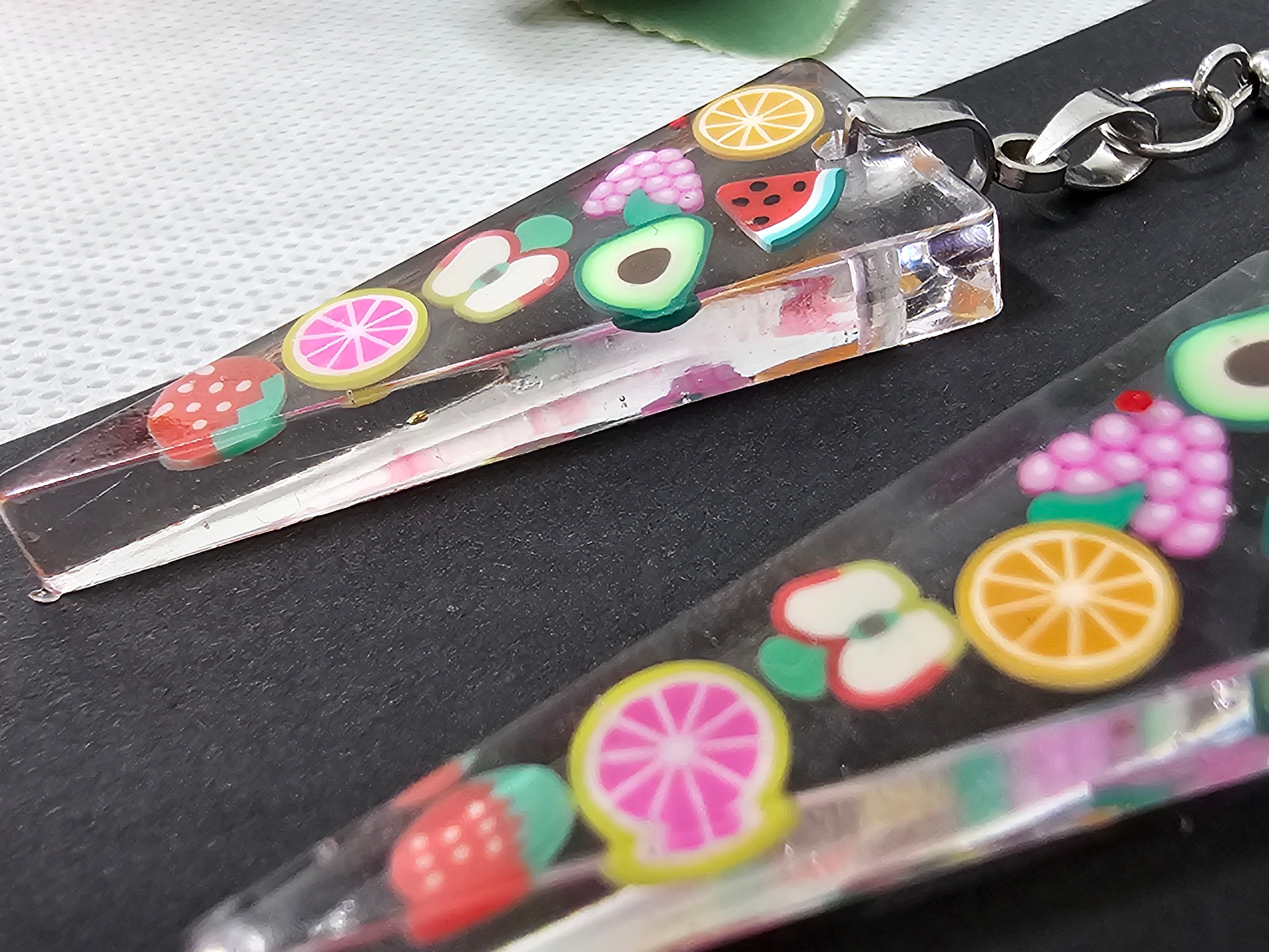 Epoxy Earrings – Fruit Slice Design