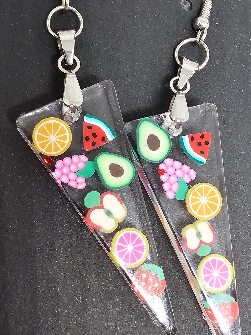 Epoxy Earrings – Fruit Slice Design