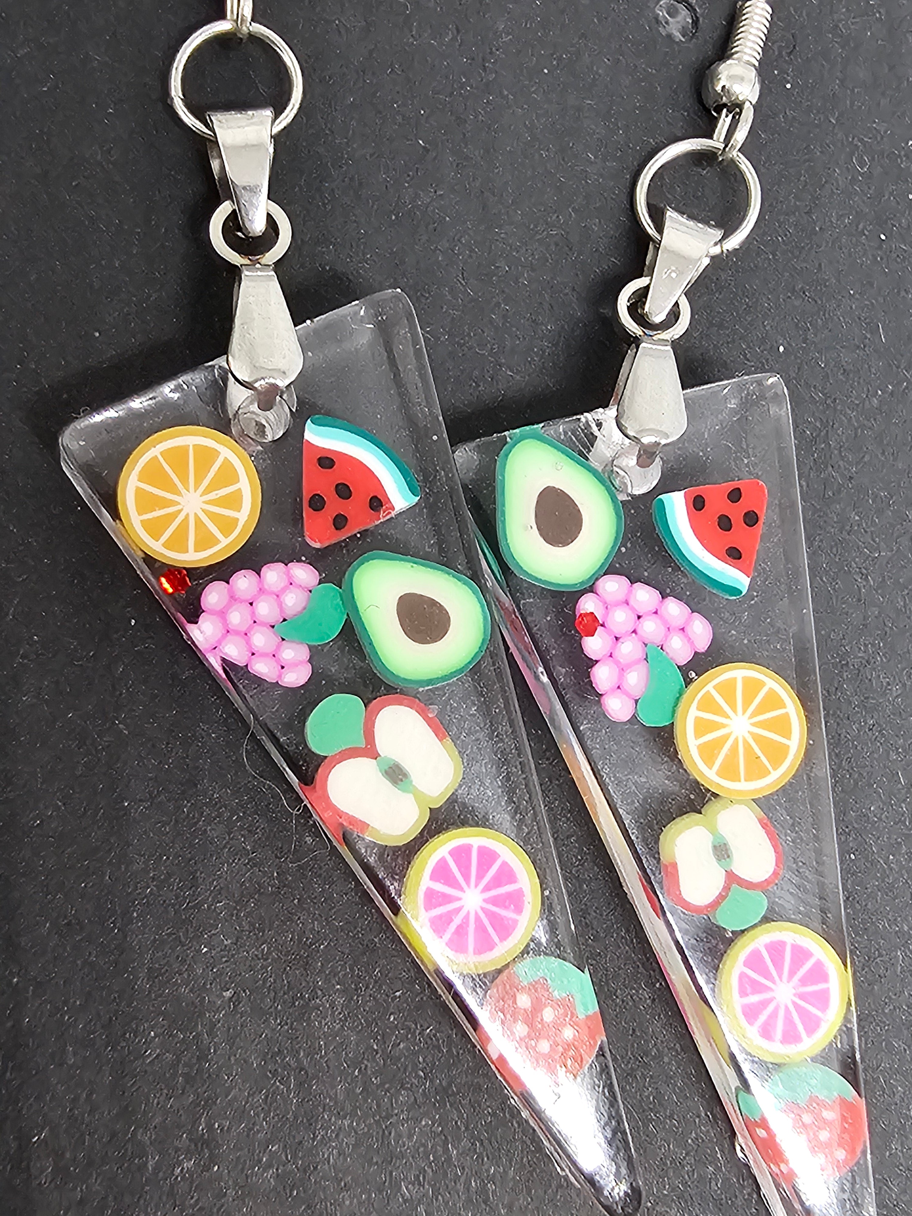 Epoxy Earrings – Fruit Slice Design