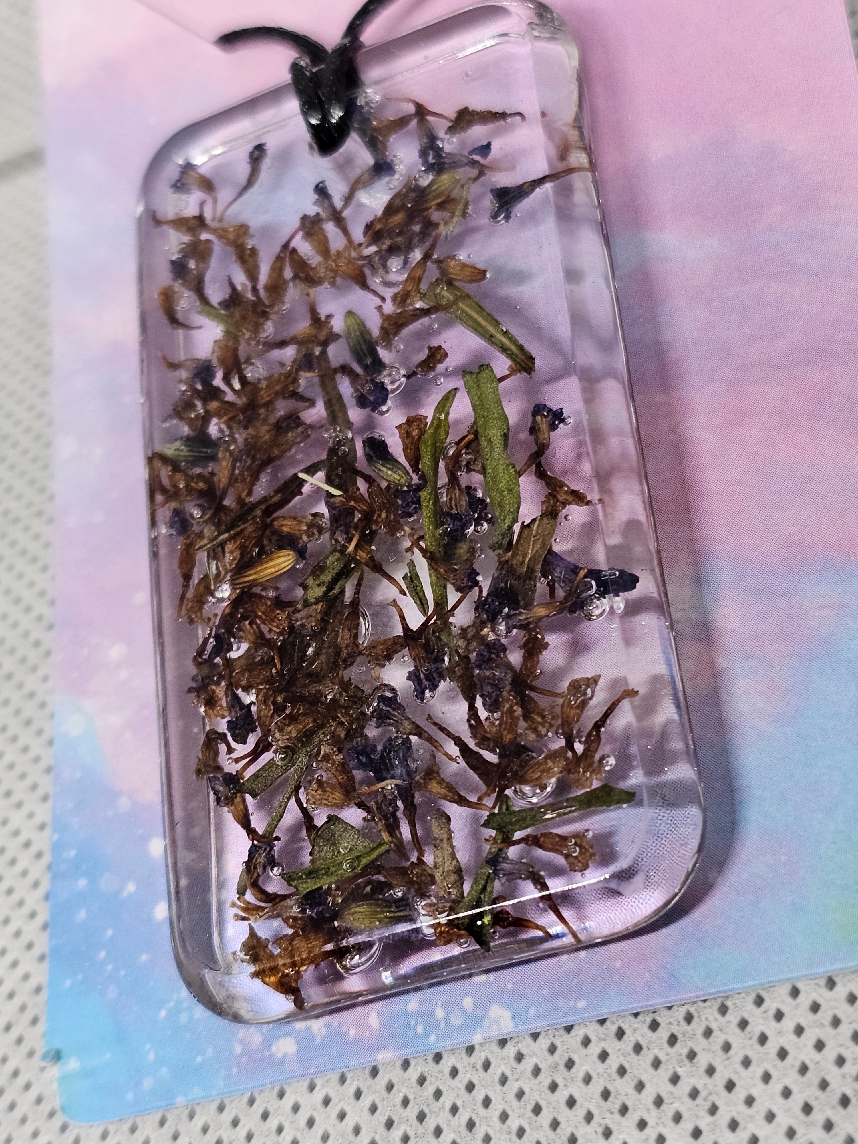 Epoxy Pendant with Real Dried Flowers