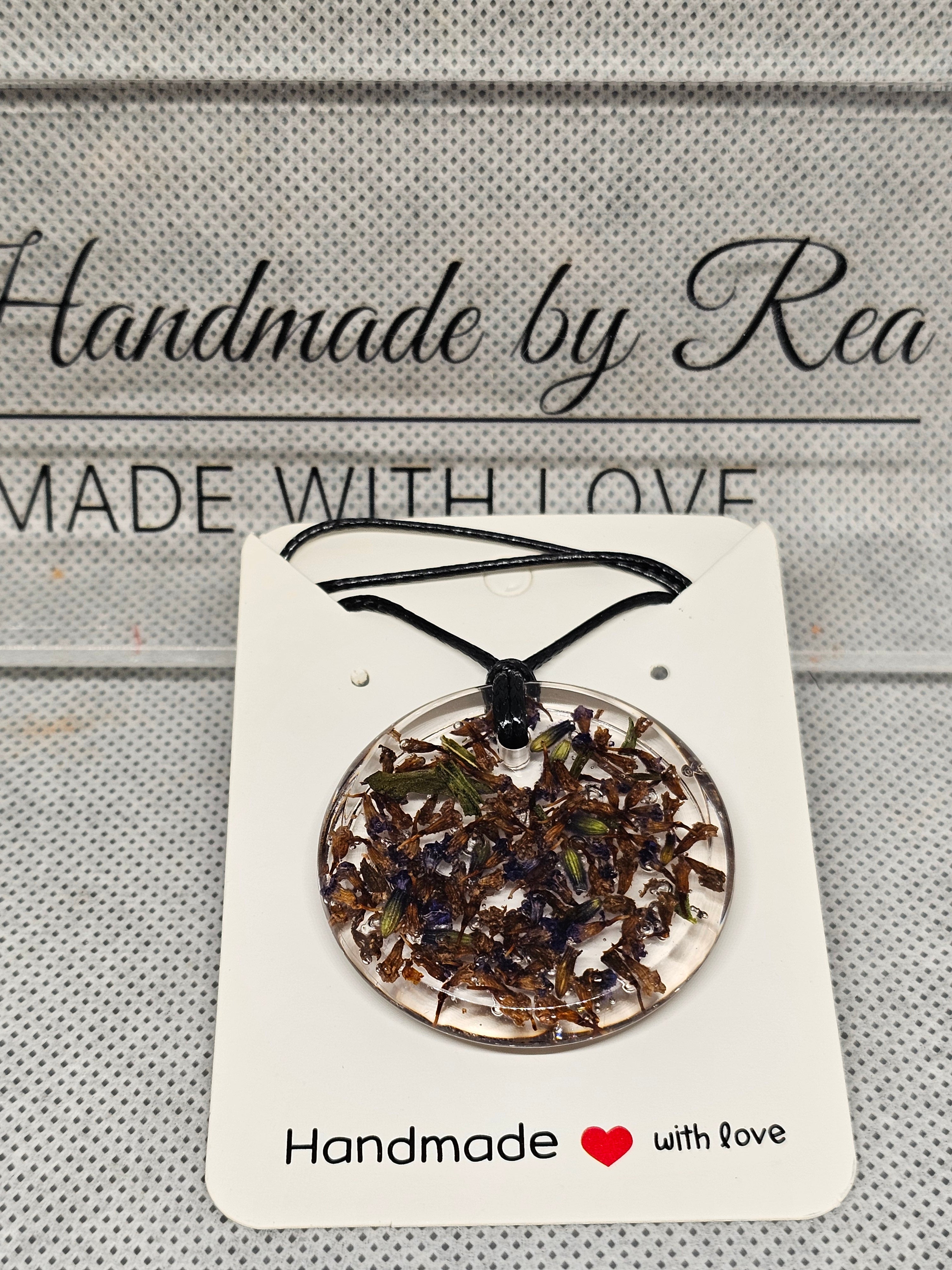 Lavender Meadow Resin Pendant – Real Dried Flowers Necklace