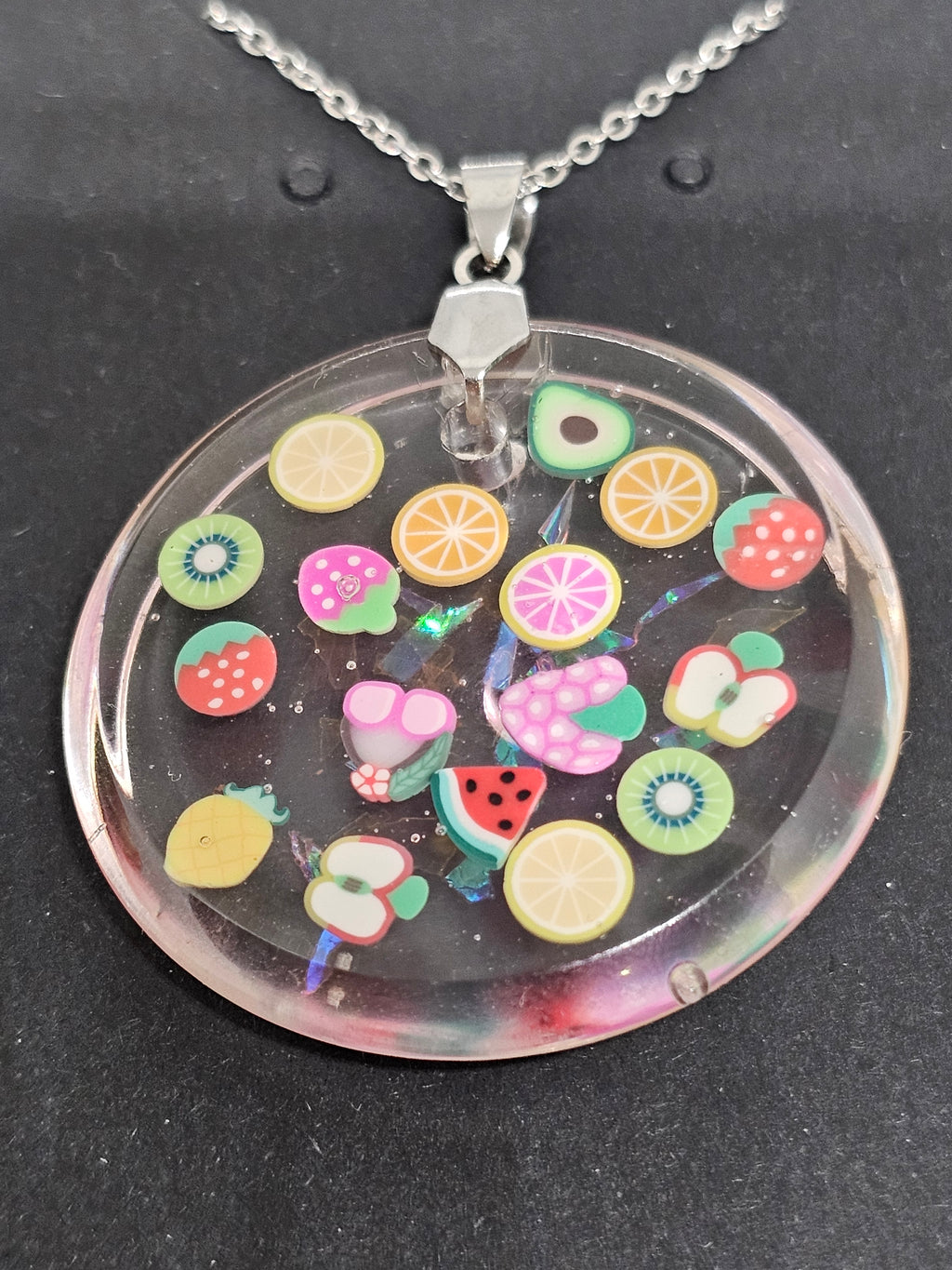 Handmade Fruit Slice Resin Pendant Necklace