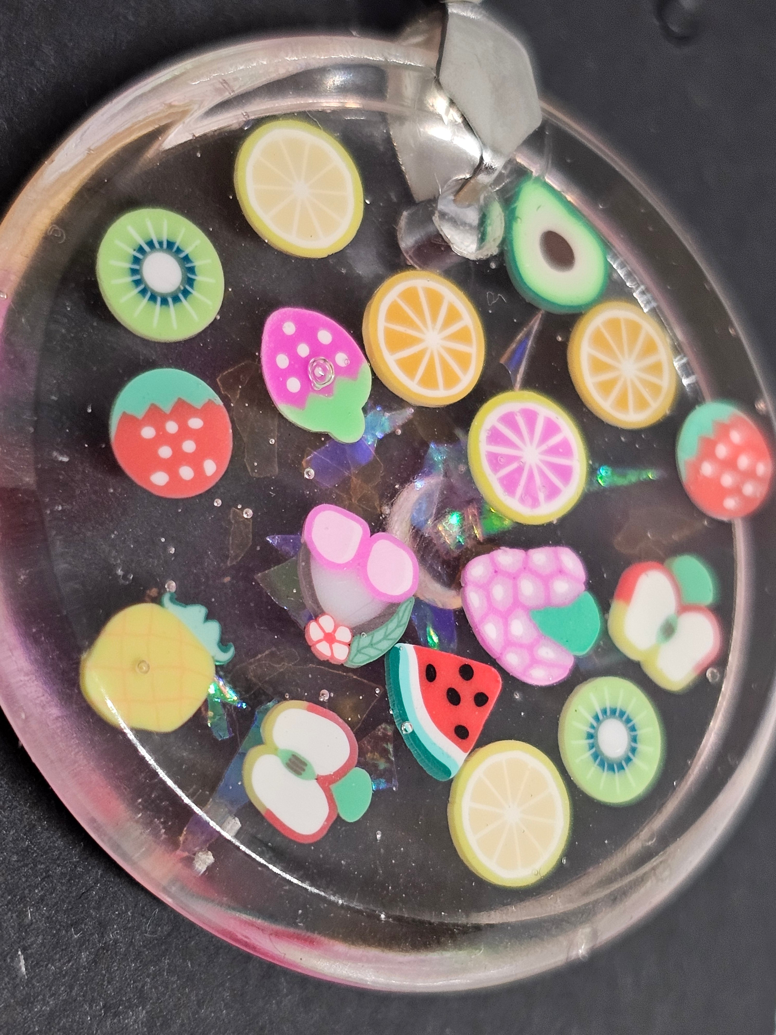 Handmade Fruit Slice Resin Pendant Necklace