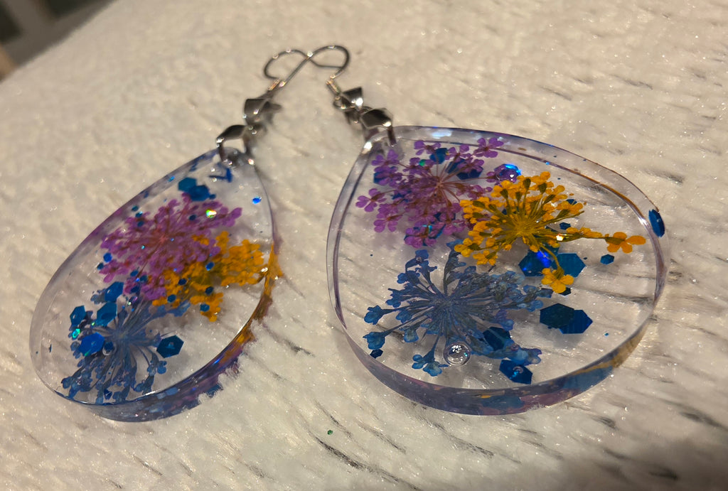 Resin Earrings – Real Dried Flowers | Handmade