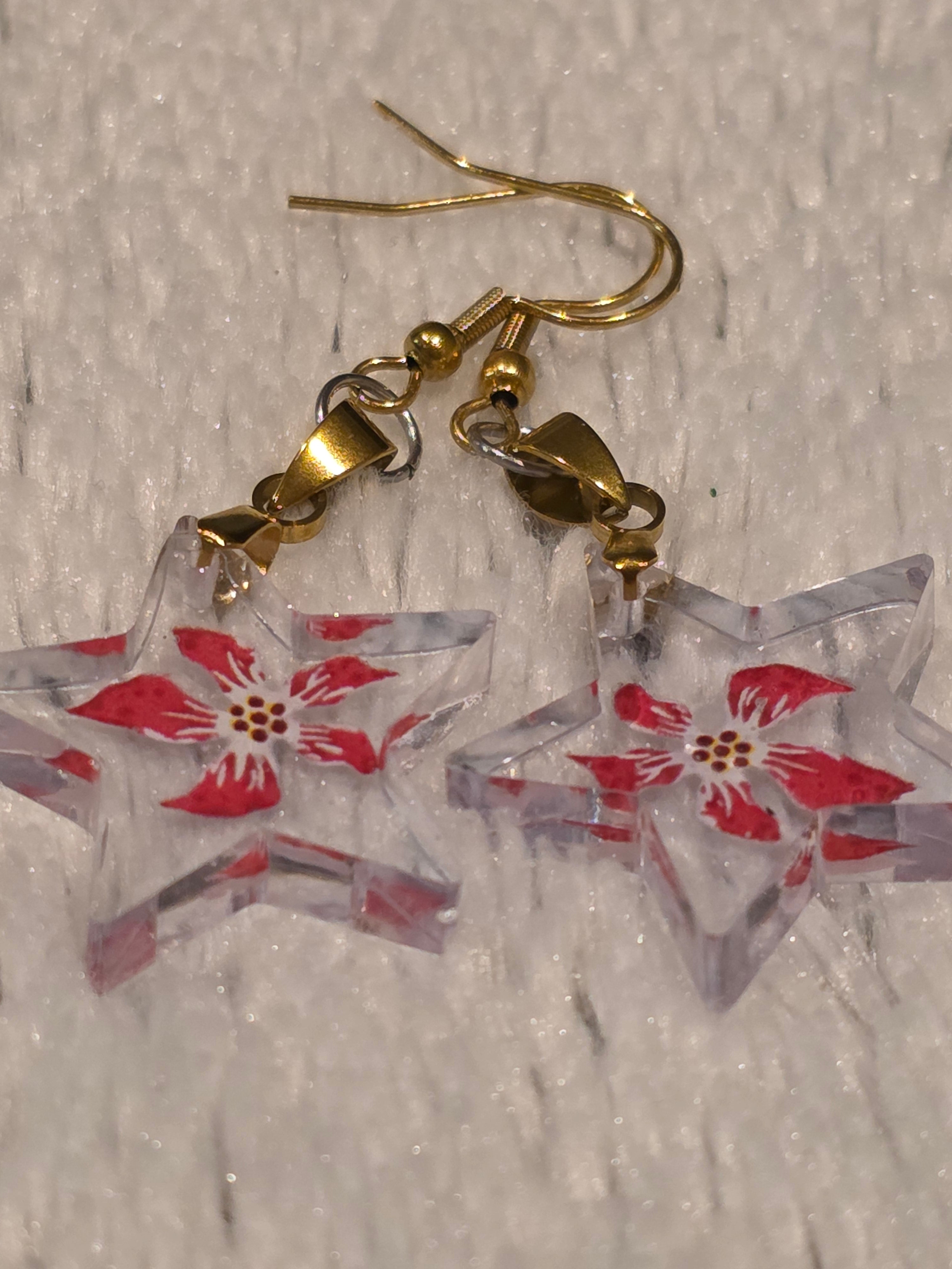 Resin Star Earrings –  | Gold stainless steel Hooks