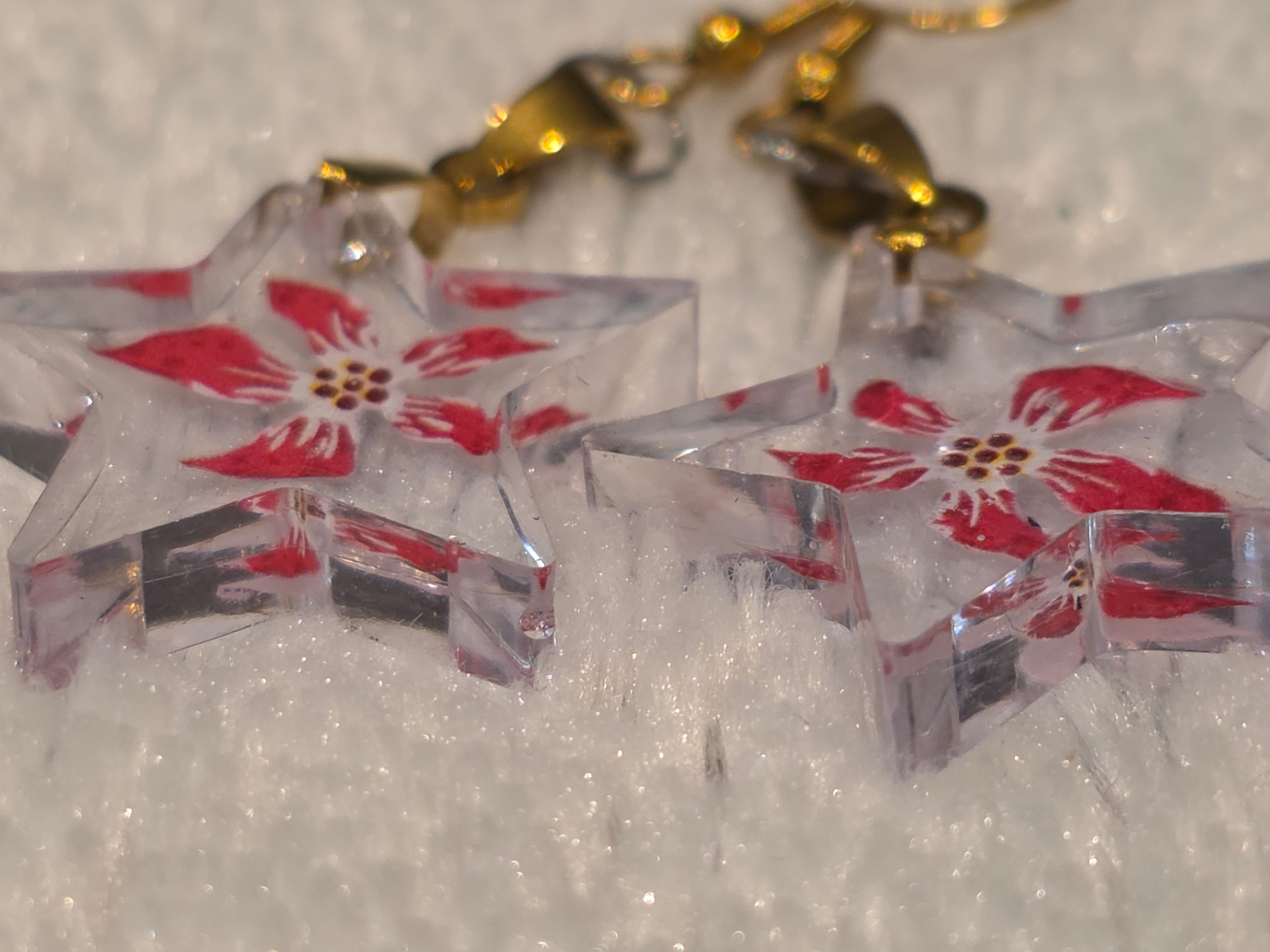 Resin Star Earrings –  | Gold stainless steel Hooks