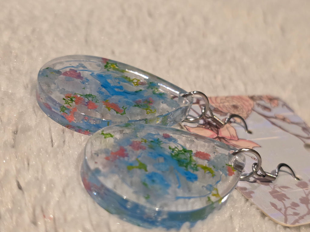 Resin Earrings with Real Dried Flowers
