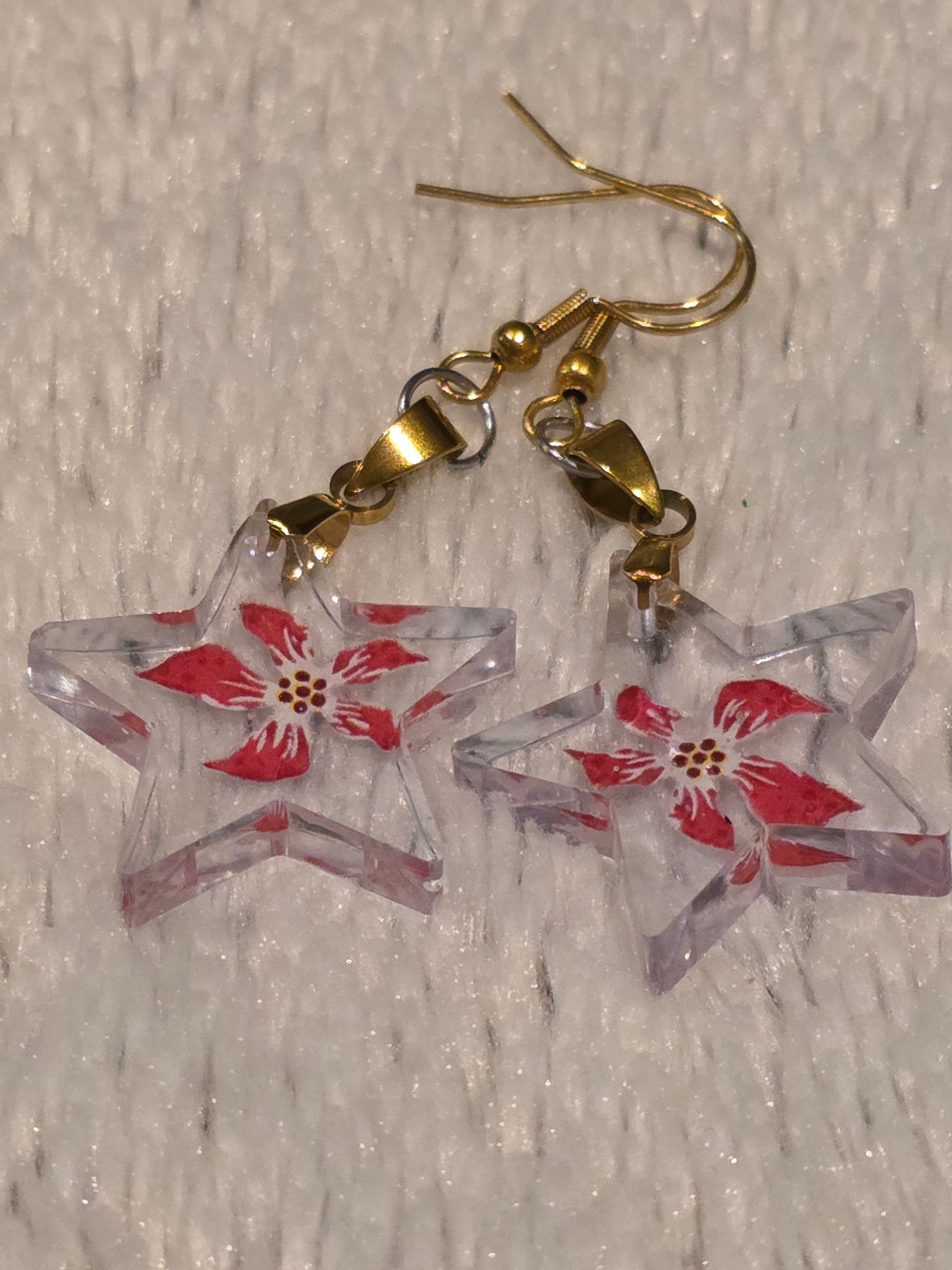 Resin Star Earrings –  | Gold stainless steel Hooks