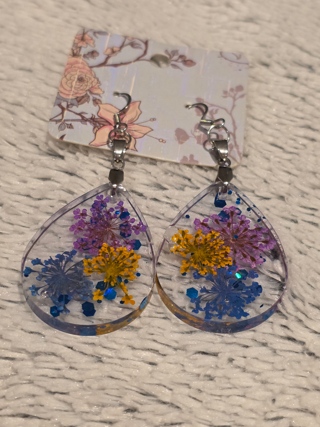 Resin Earrings – Real Dried Flowers | Handmade