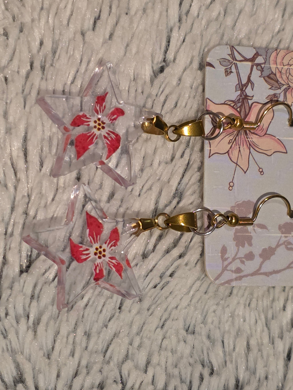 Resin Star Earrings –  | Gold stainless steel Hooks