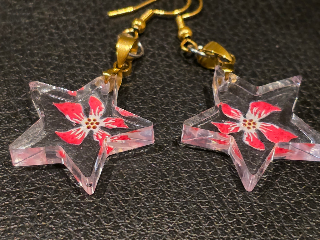 Resin Star Earrings –  | Gold stainless steel Hooks