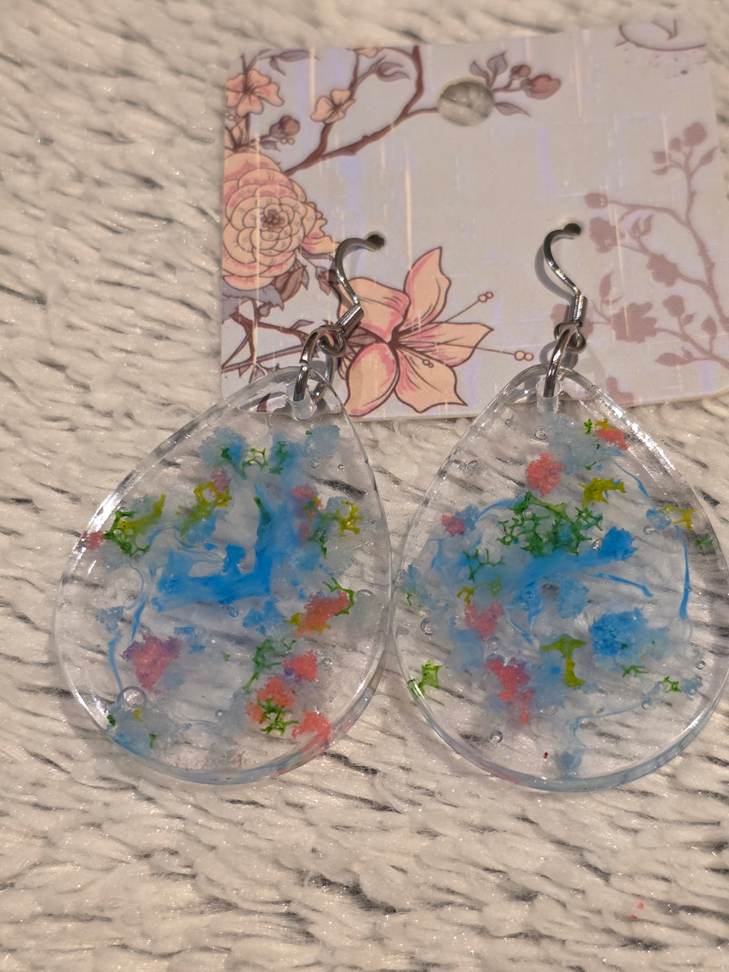 Resin Earrings with Real Dried Flowers