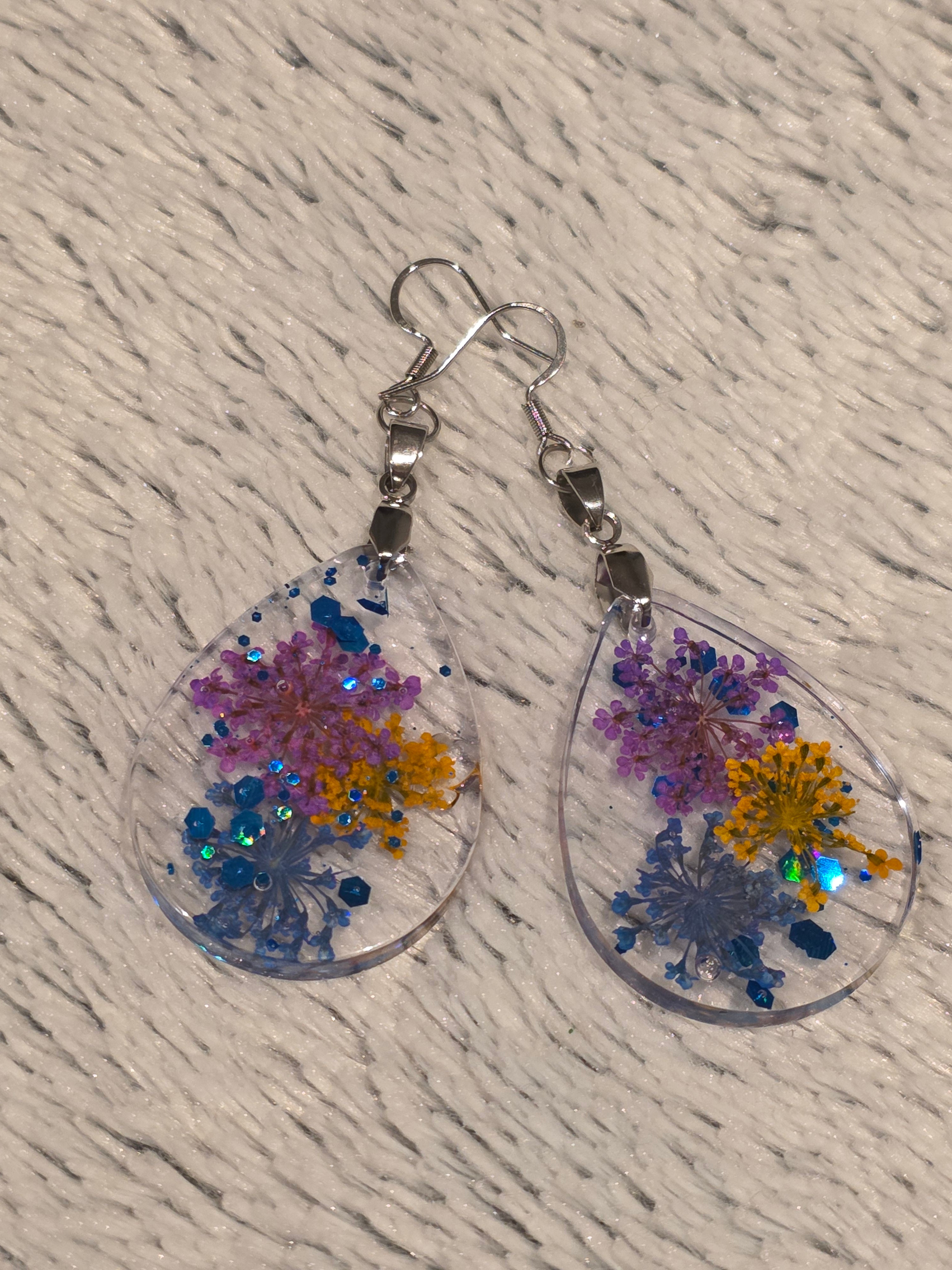 Resin Earrings – Real Dried Flowers | Handmade