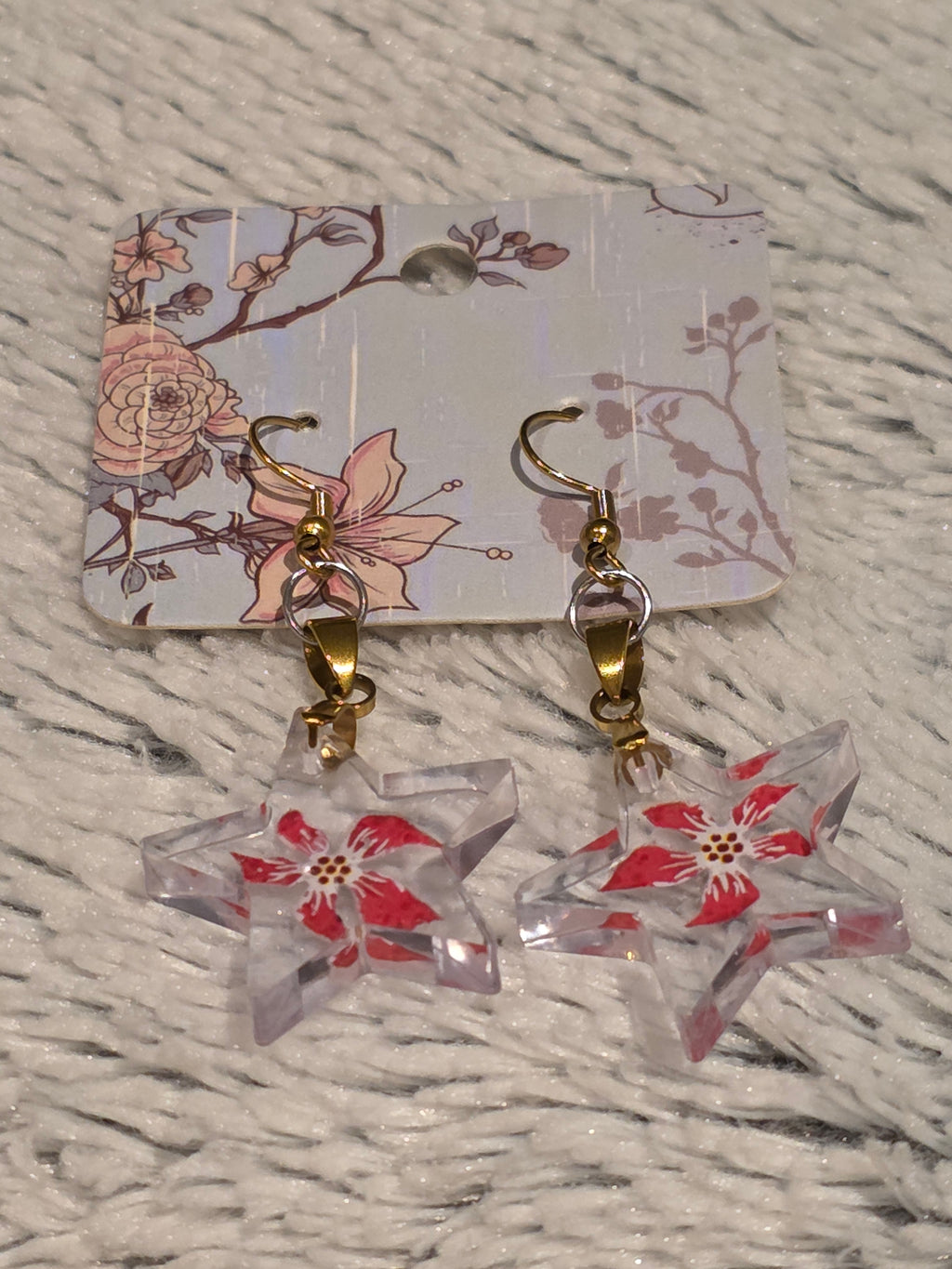 Resin Star Earrings –  | Gold stainless steel Hooks
