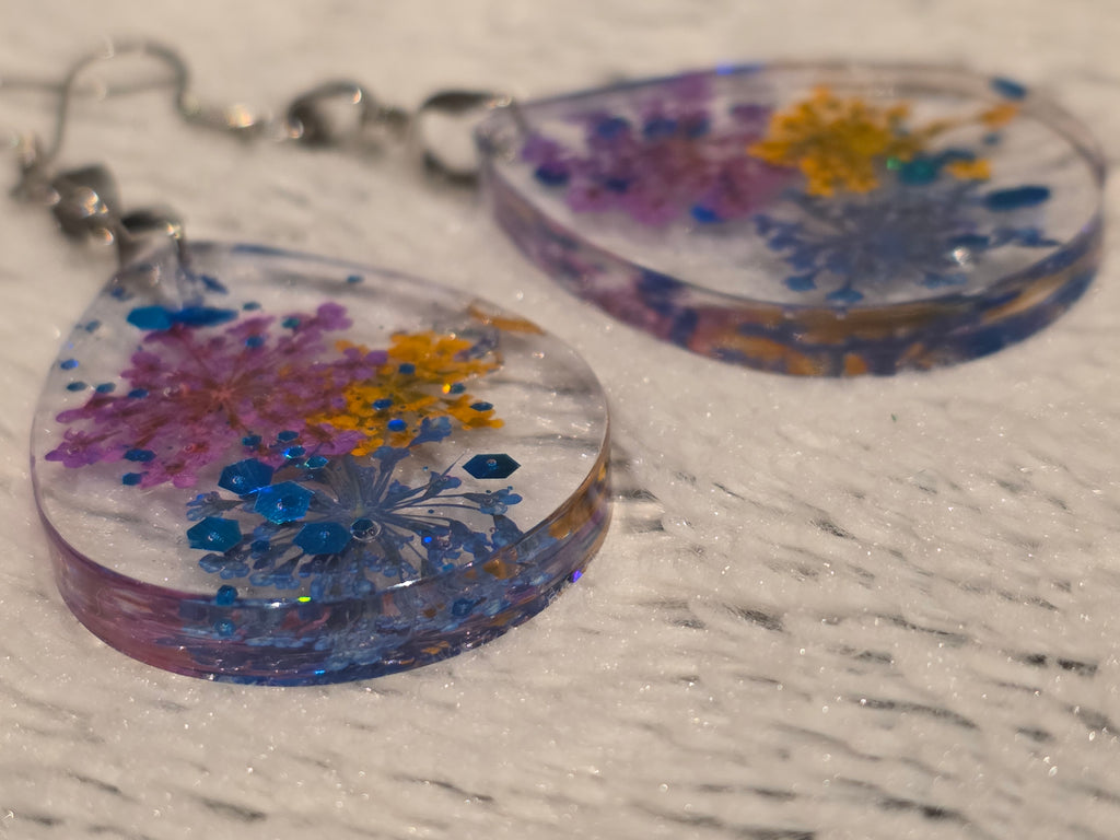 Resin Earrings – Real Dried Flowers | Handmade