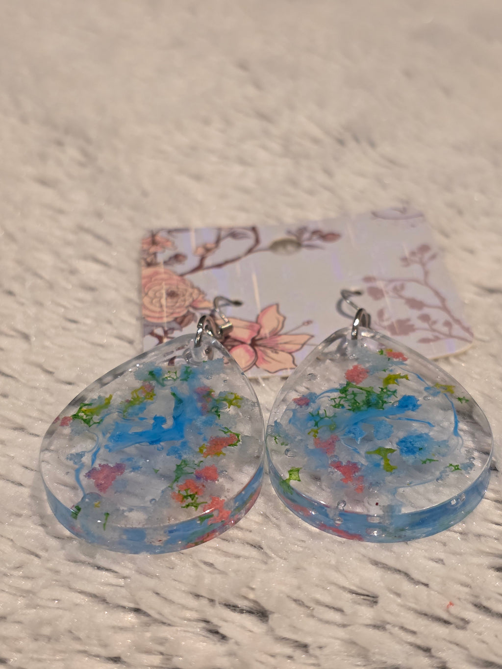 Resin Earrings with Real Dried Flowers